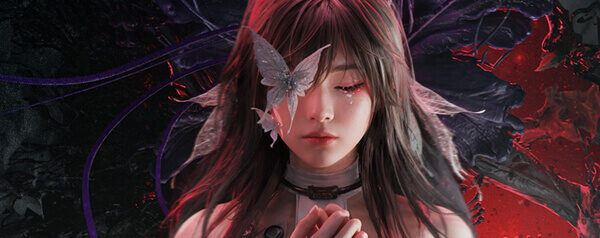 once human multiplayer survival game butterfly girl banner